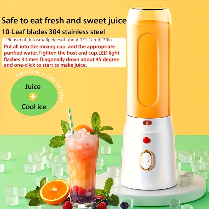 Portable Electric Juicer Cup for Travel and Home Use with Double Cup Option
