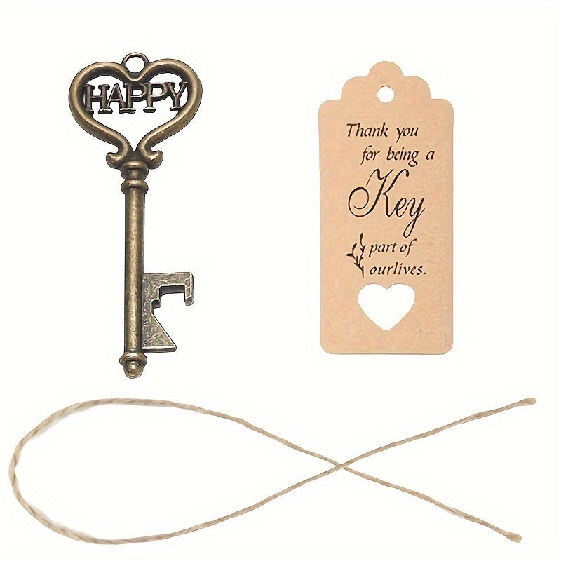 Key-Shaped Metal Bottle Opener for Kitchen, Party, Gift, and Holiday Use