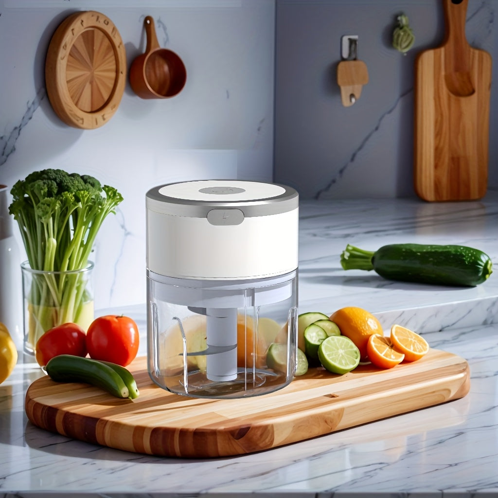 250ml USB Rechargeable Electric Garlic Chopper Vegetable Grinder 1500 RPM Motor