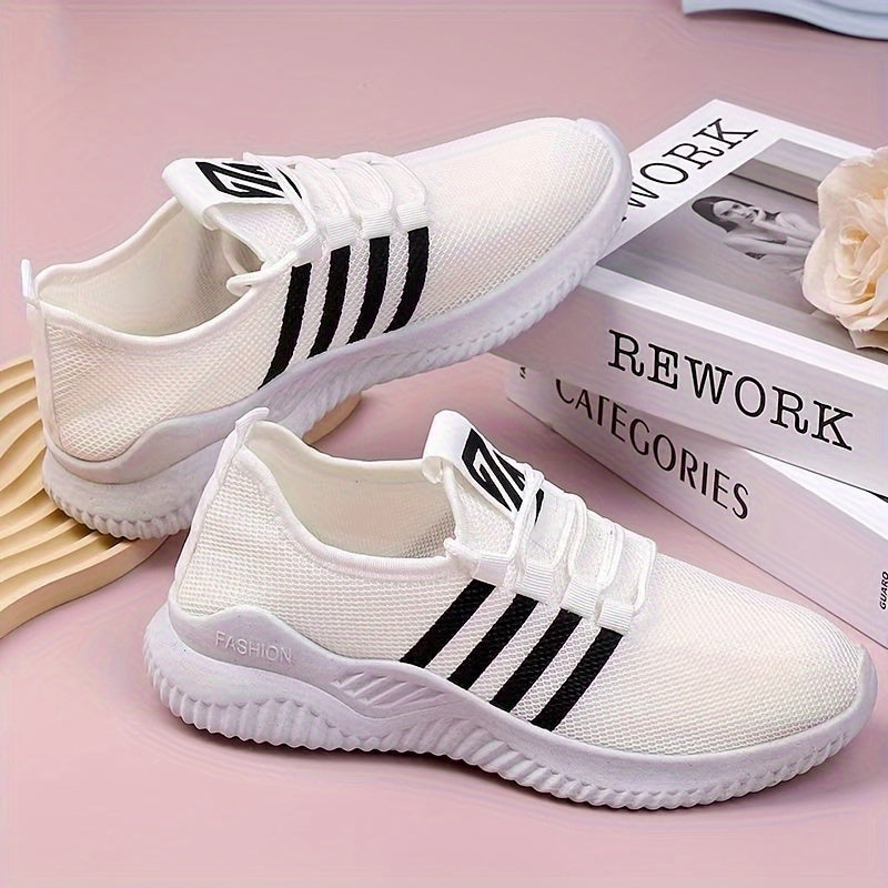 Unisex Low Top Sneakers Fabric Upper Lace-Up PVC Sole Athletic Casual Shoes