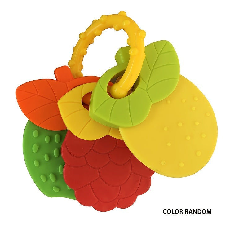Fruit-Shaped Silicone Teething Toy for Infants and Toddlers with Rattle, Easter Gift
