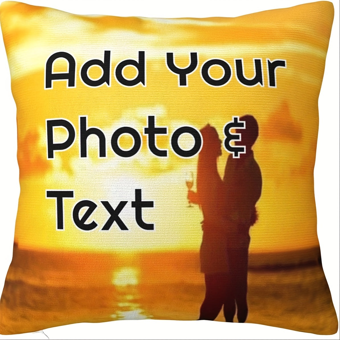 Personalized Photo and Text Pillowcase 45x45 cm Knit Fabric Plush Throw Gift for Mothers Fathers Pet Lovers
