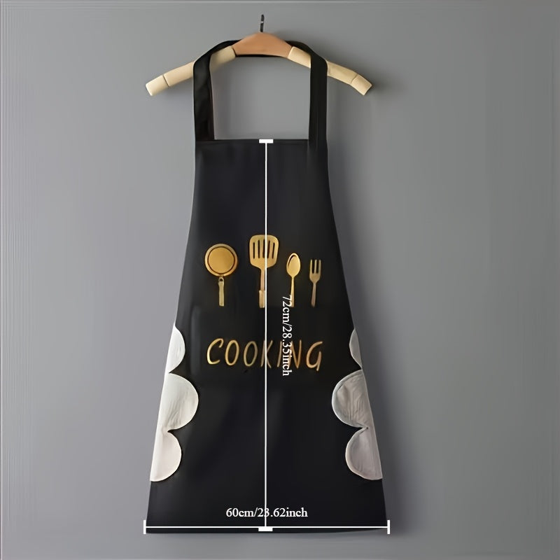 Delantal de poliéster impermeable para cocinar y tareas domésticas con diseño en la cintura