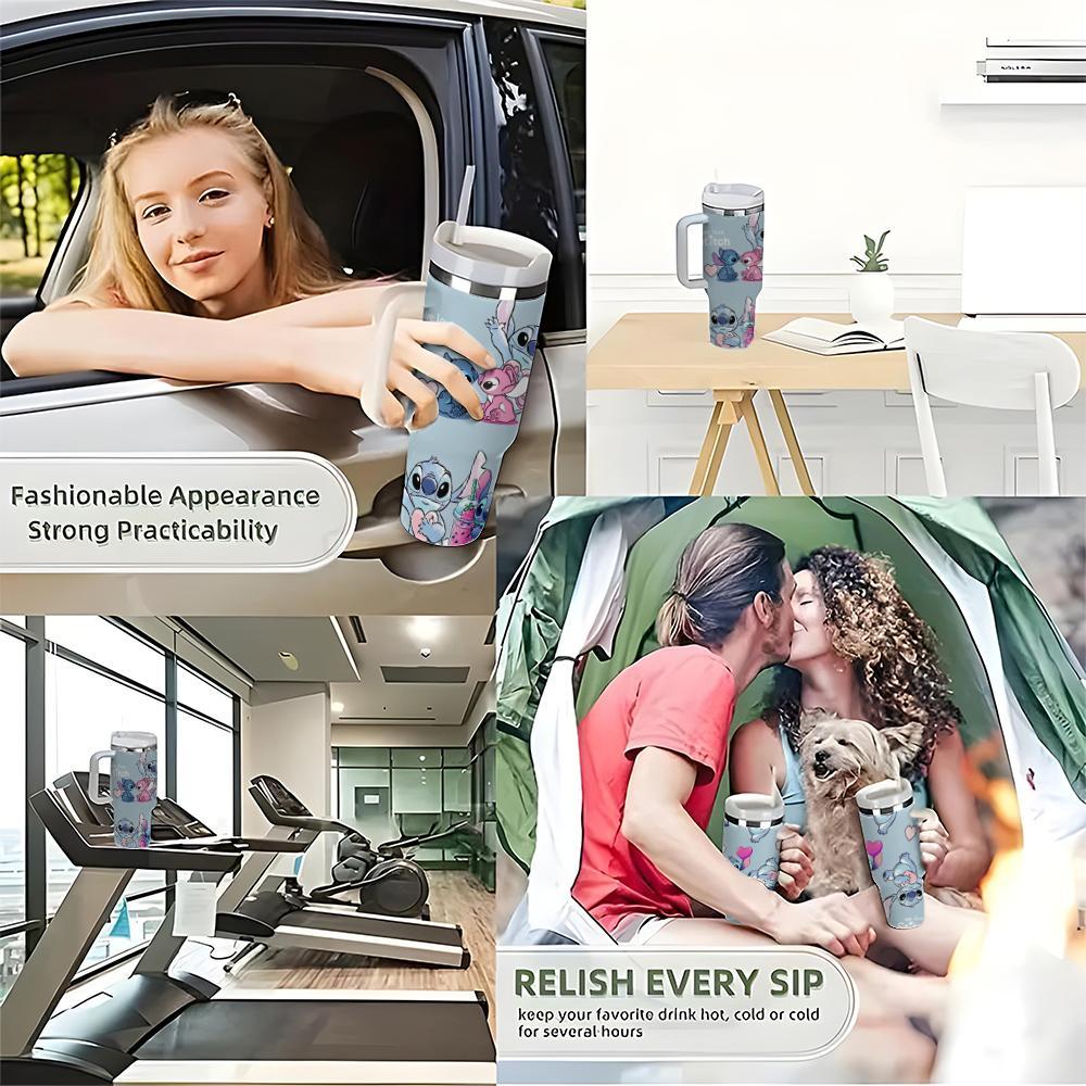 40oz zanglamaydigan po'latdan yasalgan tumbler, izolyatsiya qilingan tikuv dizayni, suyuqlik o'tkazmaydigan qopqoq va quvurlar bilan