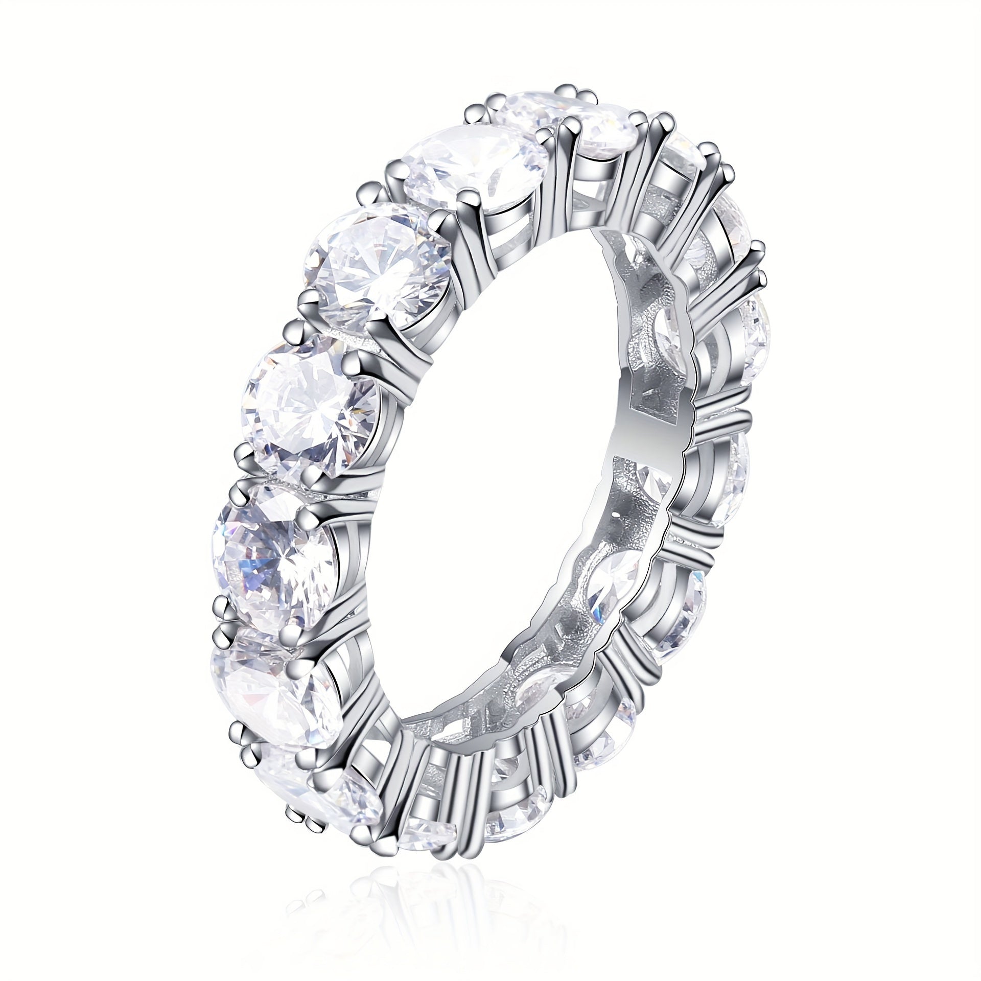 Erkaklar va ayollar uchun 7 karat Morganit olmos bilan 925 kumush uzuk zamonaviy nafis zargarlik