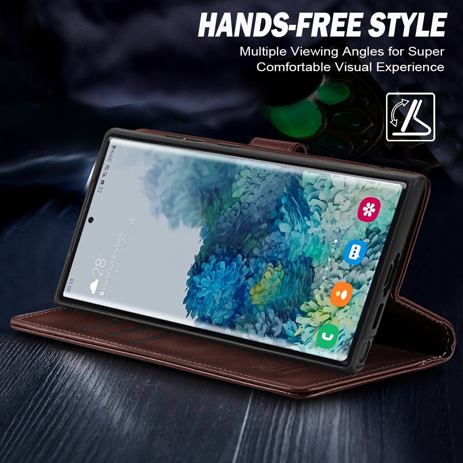 Faux Leather Wallet Case for Samsung Galaxy S25 Ultra Plus Shockproof Stand Card Holder