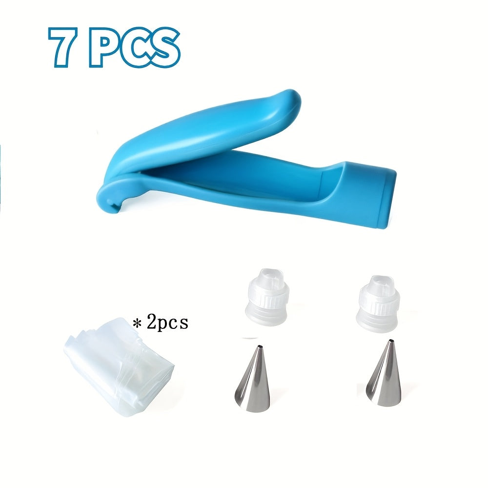 7-Piece Pastry Icing Pen Set with Reusable Piping Bag Nozzle Tips Fondant Cake Decorating Tools