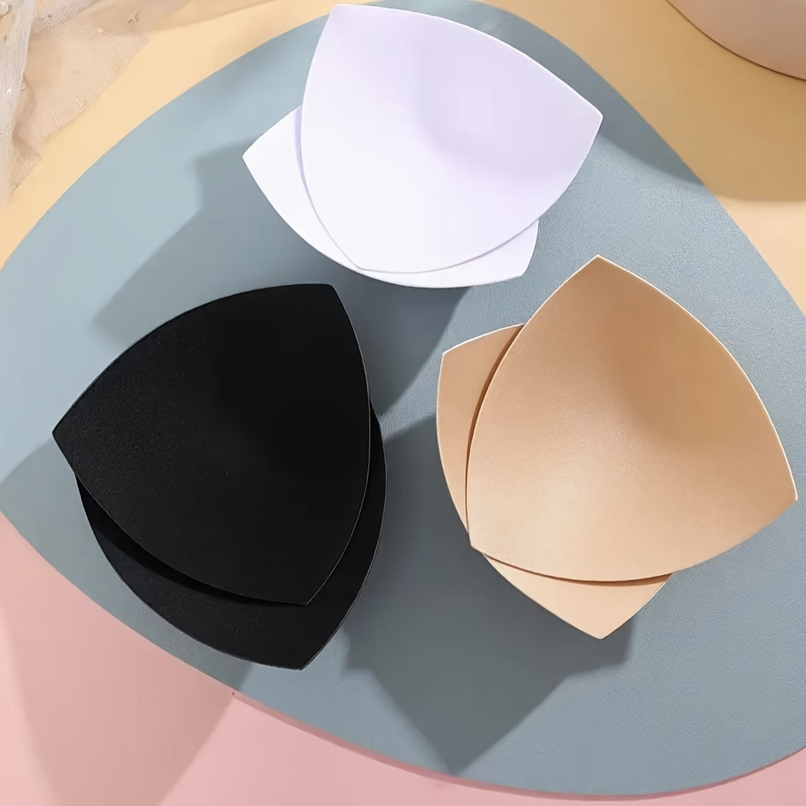 Women's Invisible Triangular Sponge Bra Pads Set for Support and Enhancement