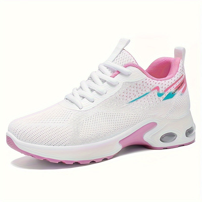 Women's Breathable Knit Sneakers Casual Lace-Up Outdoor Shoes Plus Size Low Top Sport