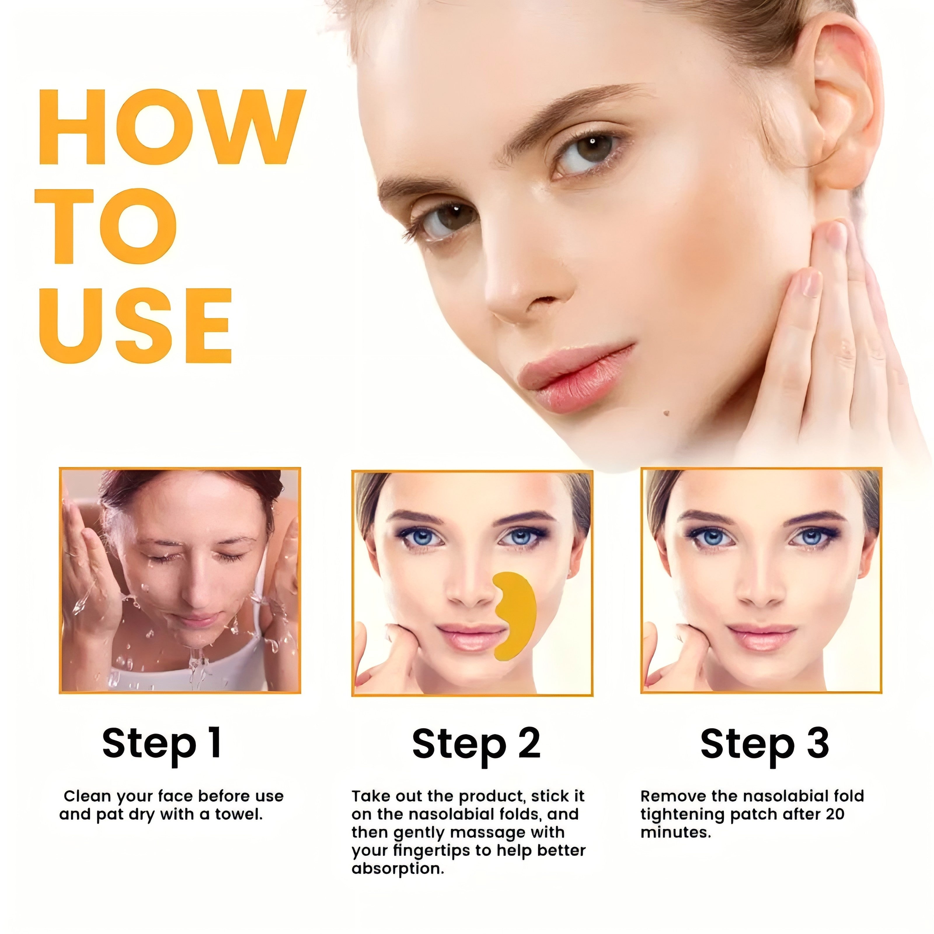 10PCS Nasolabial Fold Wrinkle Smoothing Patches Firming Skin Care