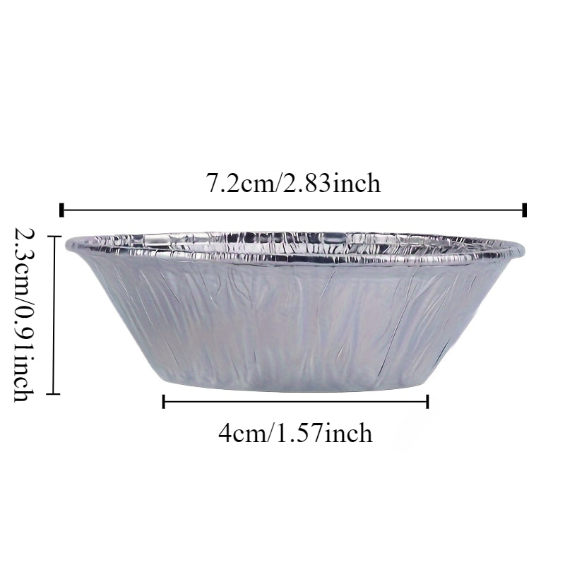 Pack de 50/100 moldes de aluminio desechables para tartas de huevo y hornear