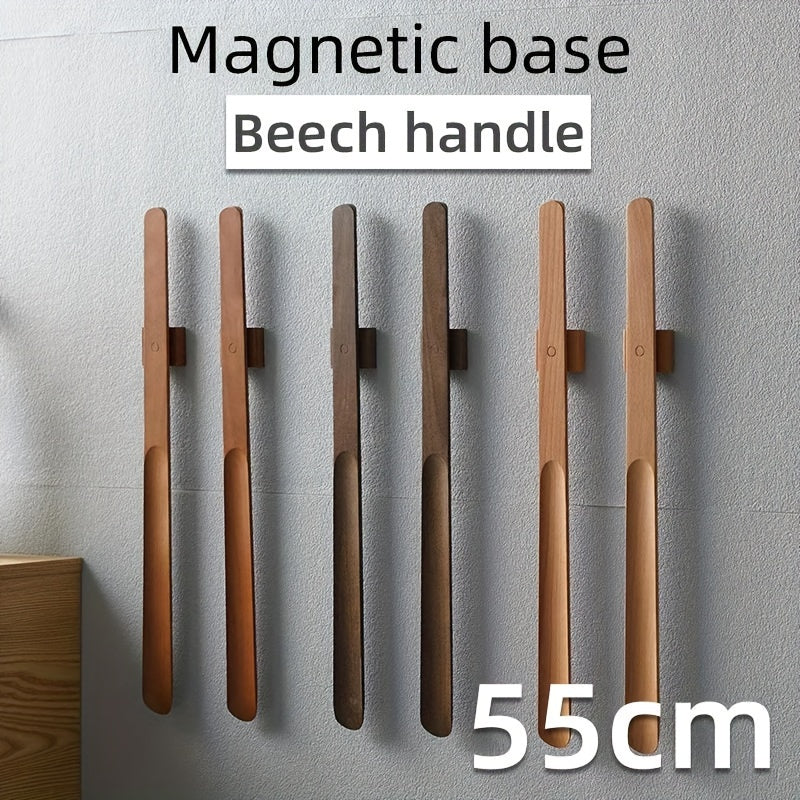 Magnetic Shoe Horn with Beech Handle Long Handle for Elderly and Pregnant Women
