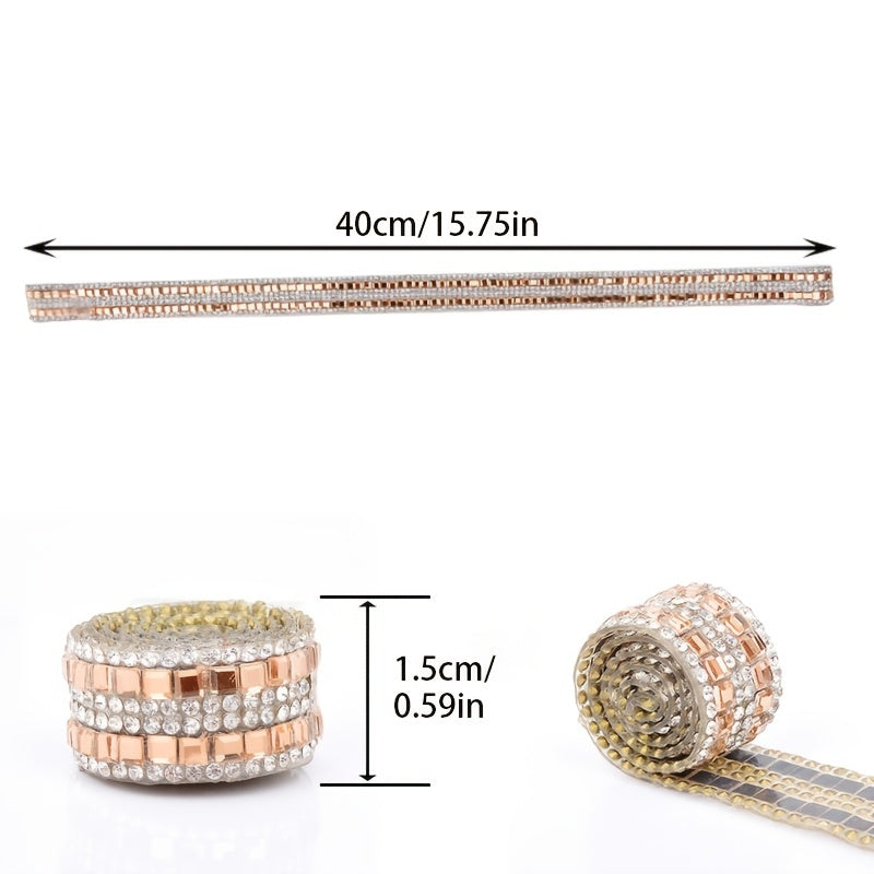 Self-Adhesive Rhinestone Strips for Car Decoration Silver Crystal Trim