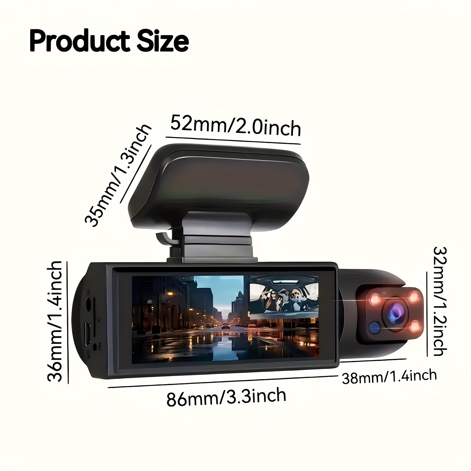 Car DVR Night Vision 1080P with F2.0 Lens Aluminum Casing 64GB Memory