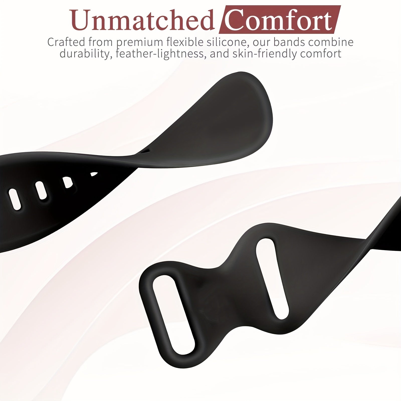 Silicone Sport Watch Band for Men and Women Waterproof Flexible Compatible with Apple Watch Series