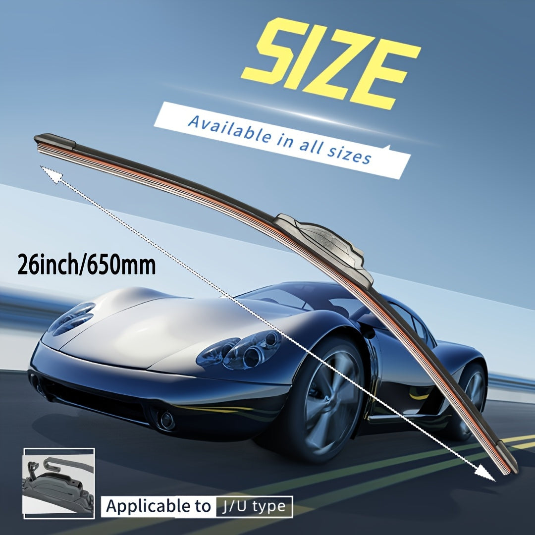 Universal 6-Layer Rubber Car Wipers High Definition Quiet Durable