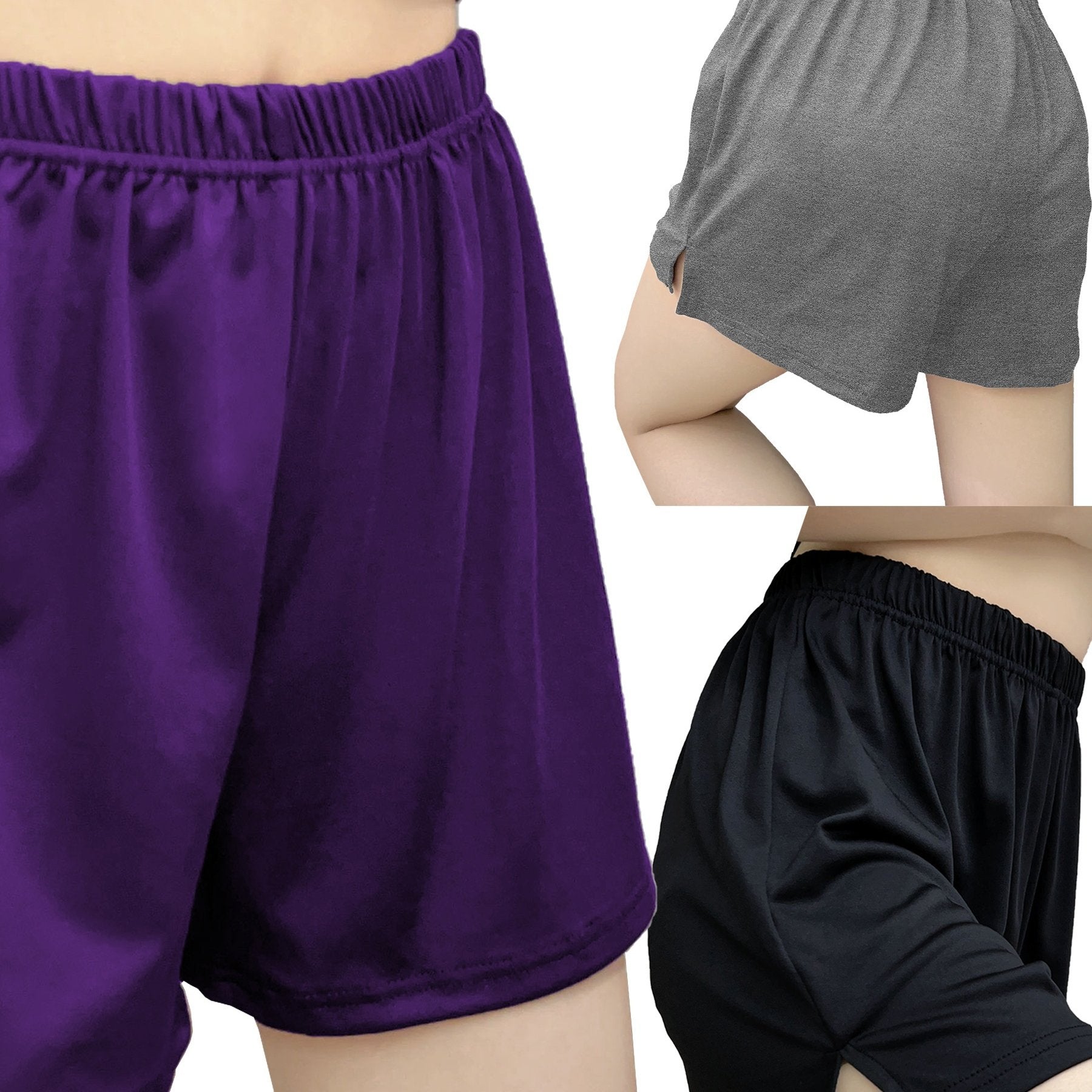 Женский комплект шорт для сна с одним поясом, большого размера, однотонные, с эластичным поясом, шорты для отдыха