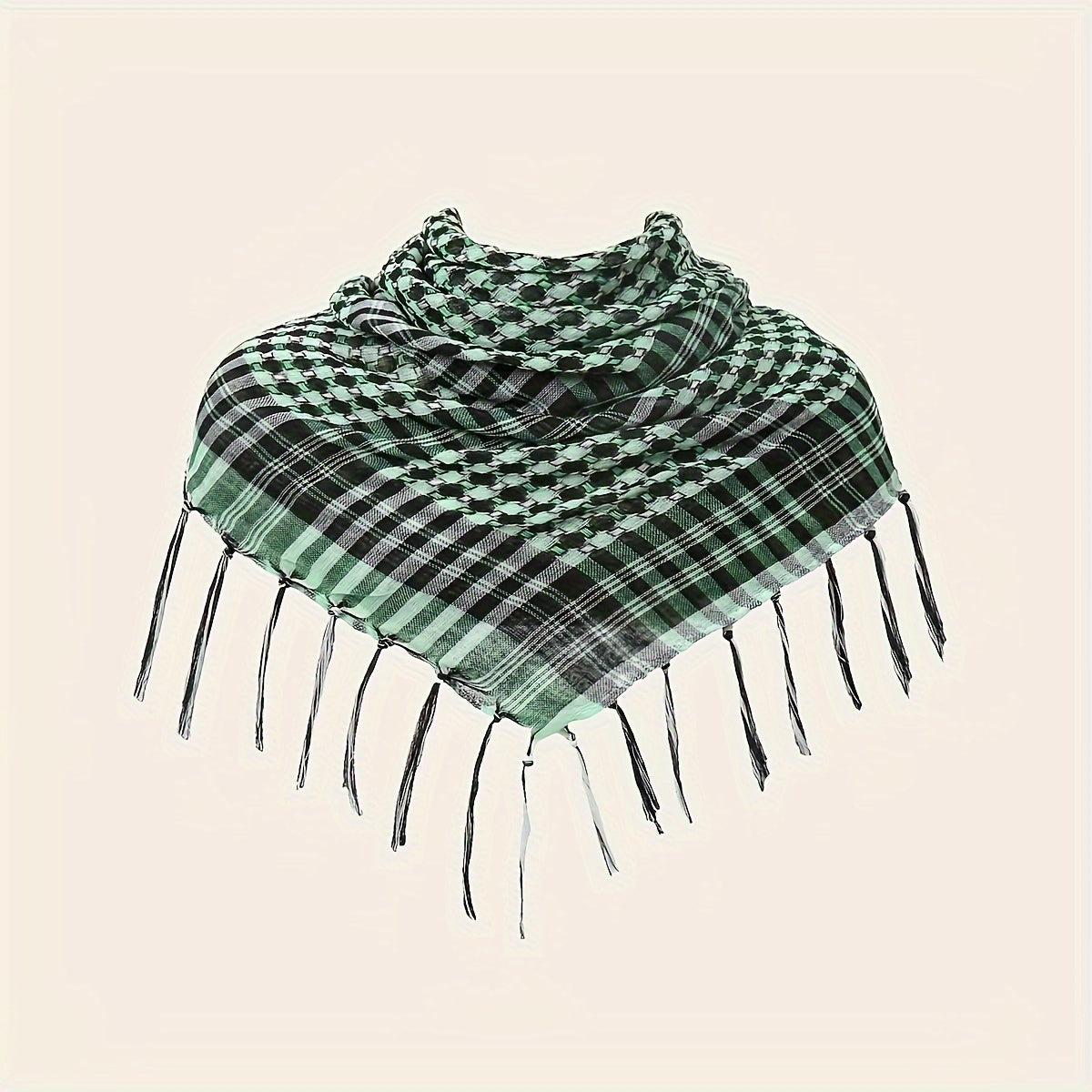 100% Polyester To'qilgan Bo'yin Salliq, Vintage Uslubidagi Taktik Cho'l Arab Bandana Dizayni, Ramazon uchun Mukammal An'anaviy Musulmon Shali. Xususiyatlari: Tekis Bosh Salliq va Kvadrat Hijob.