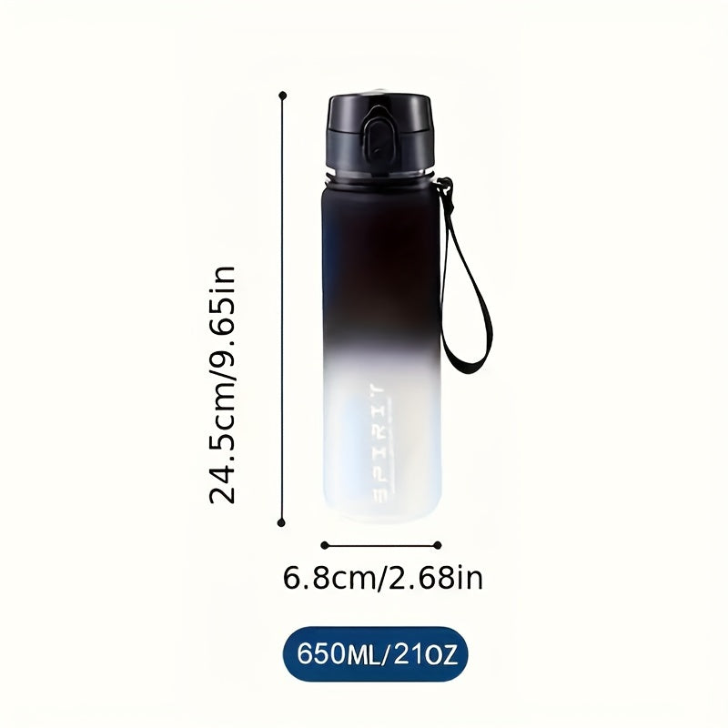 650ml Portable Water Bottle Leakproof Gradient Plastic for Outdoor Travel