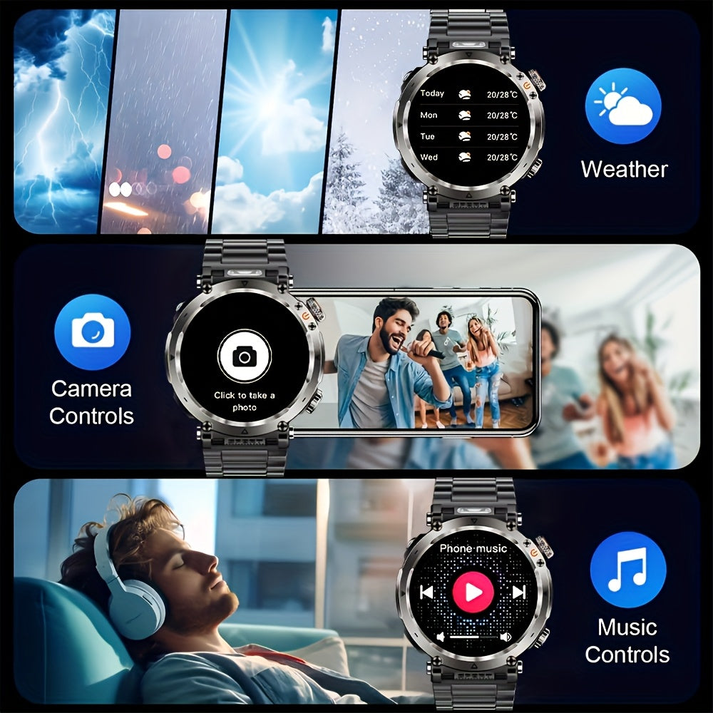 Men's Outdoor 1.7 Inch Smartwatch with IP68 Waterproof 5.0 Wireless 100+ Sports Modes