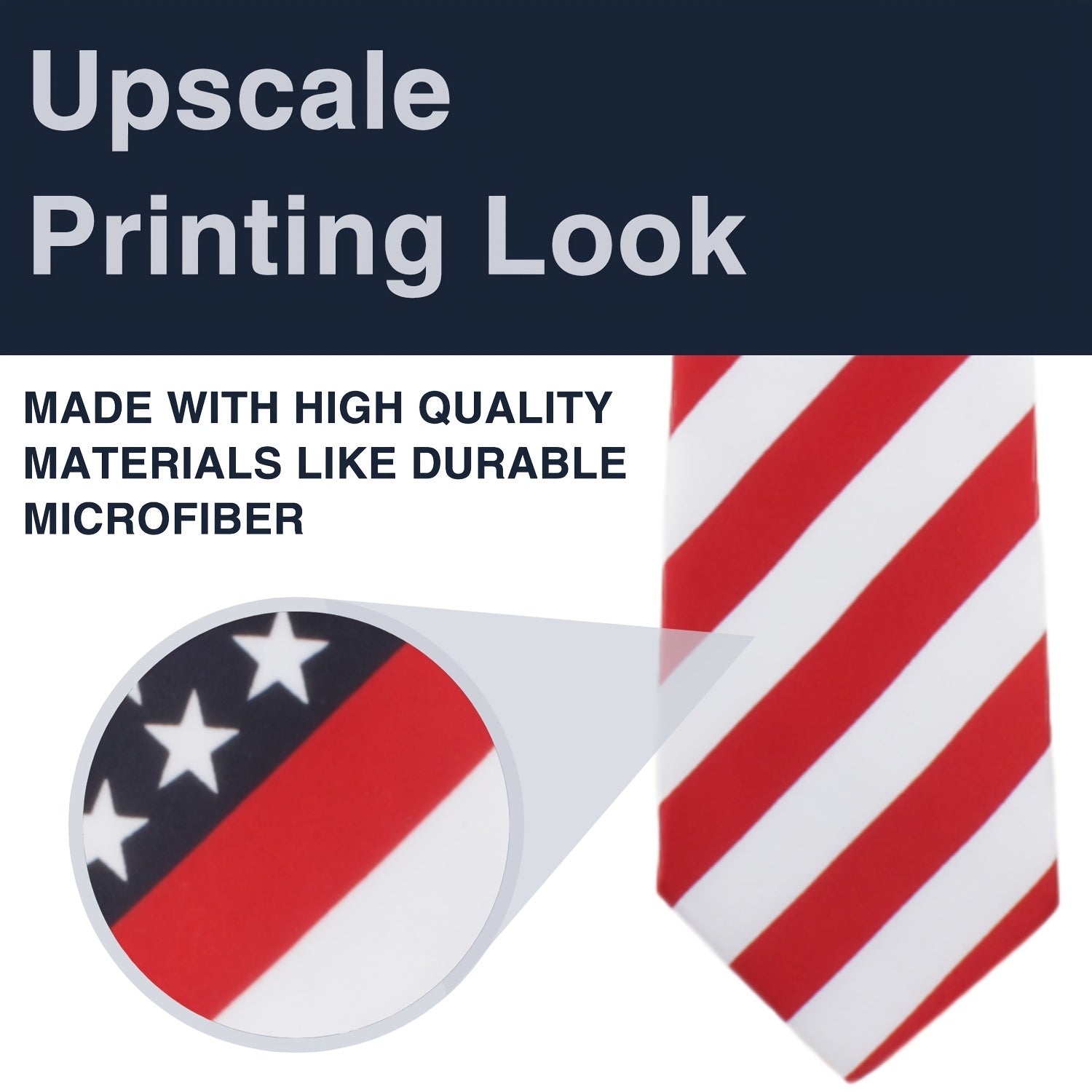 Erkaklar bayroq yulduzlari va chiziqlari bo'yinbog'i Qizil Oq Ko'k 3.14 dyuym keng