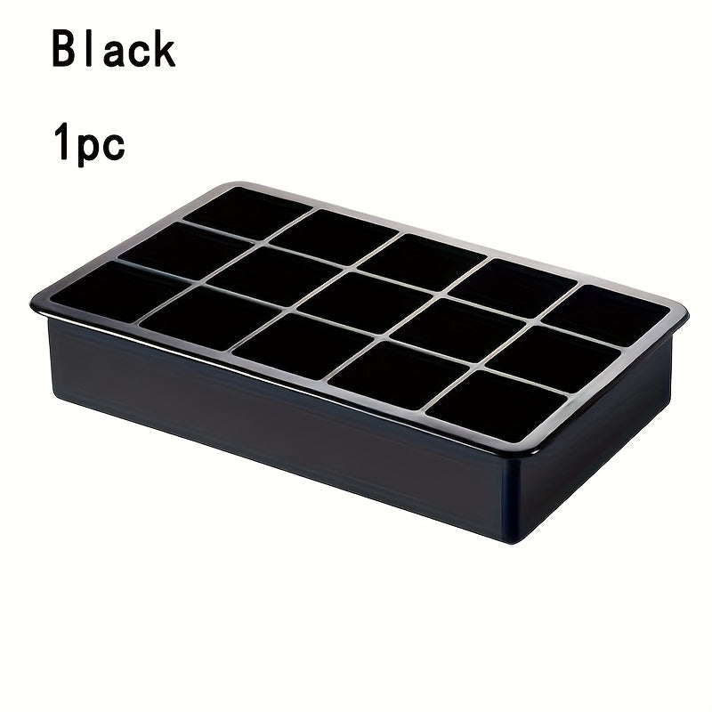 Silicone Ice Cube Tray 15 Square Reusable Flexible Stackable for Freezer