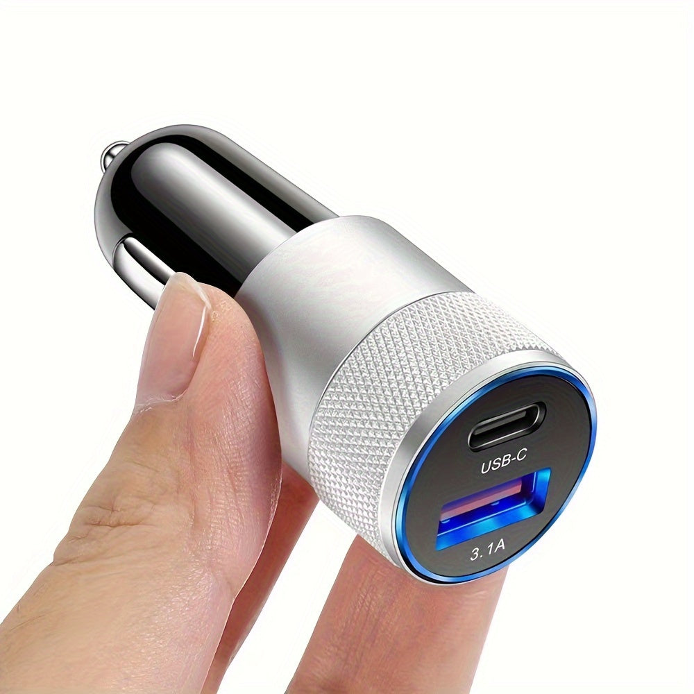 Car Phone Charger Aluminum Alloy Fast Charging USB PD for Mobile Devices