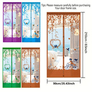 Woven Nylon Magnetic Screen Door with Self-Sealing Mesh Curtain for Pets and Kids