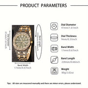 Men's Quartz Watch Alloy Round Dial Fashionable Business Wristwatch