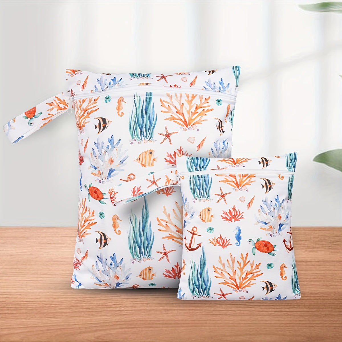 Waterproof Diaper Bag with Zippered Pockets and Handles for Cloth Diapers and Baby Essentials