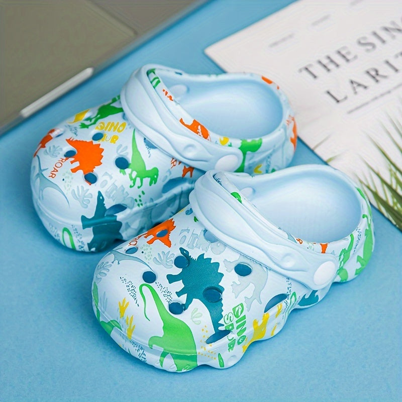 Kids Dinosaur Pattern Clogs Non-Slip Breathable EVA Slippers for Outdoor Activities