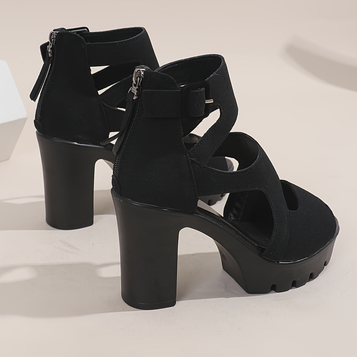 Стильные сандалии на блок-каблуке с дышащей сеткой, открытым носком, задней молнией и модным дизайном для всех сезонов.