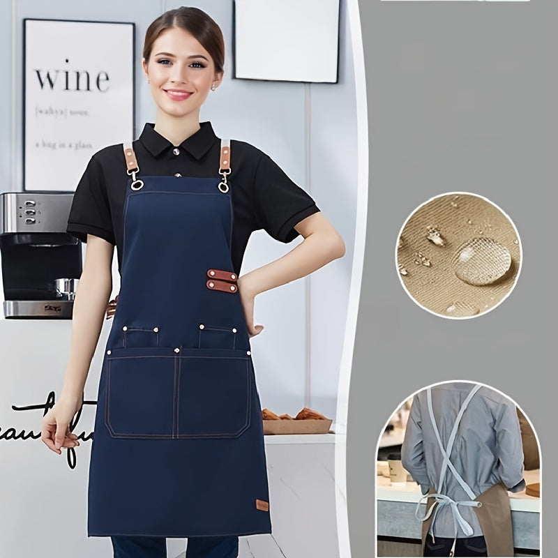 Waterproof Stain-Resistant Restaurant Apron with Pockets for Men and Women