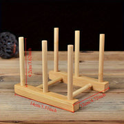 Bamboo Tea Set Holder Wooden Storage Rack Dustproof Cup Shelf for Kitchen