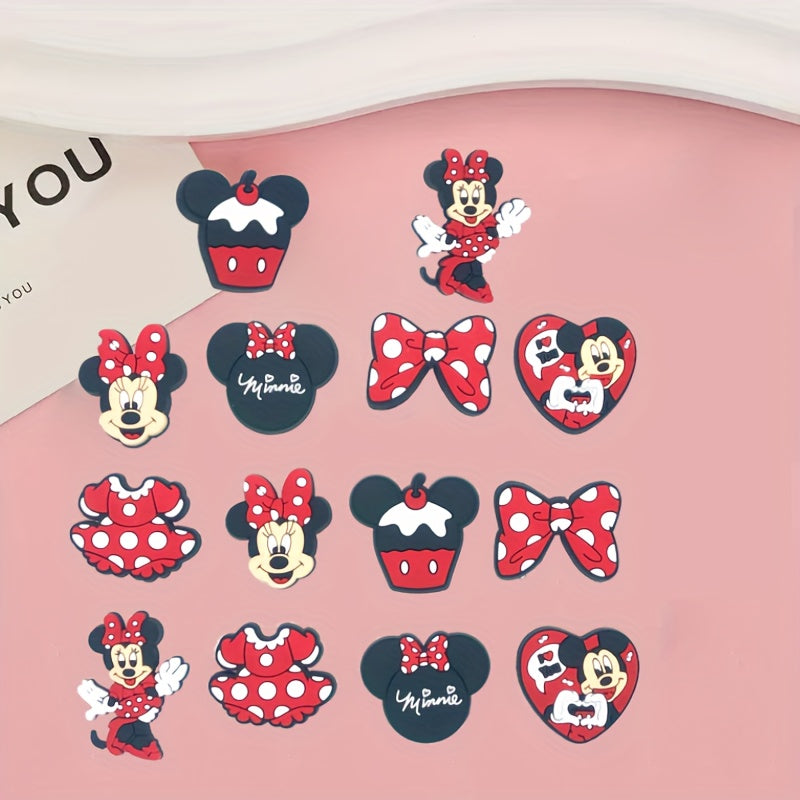 Unisex Shoe Charms Set 14 Pcs Cartoon Mickey Minnie Buckles Accessories