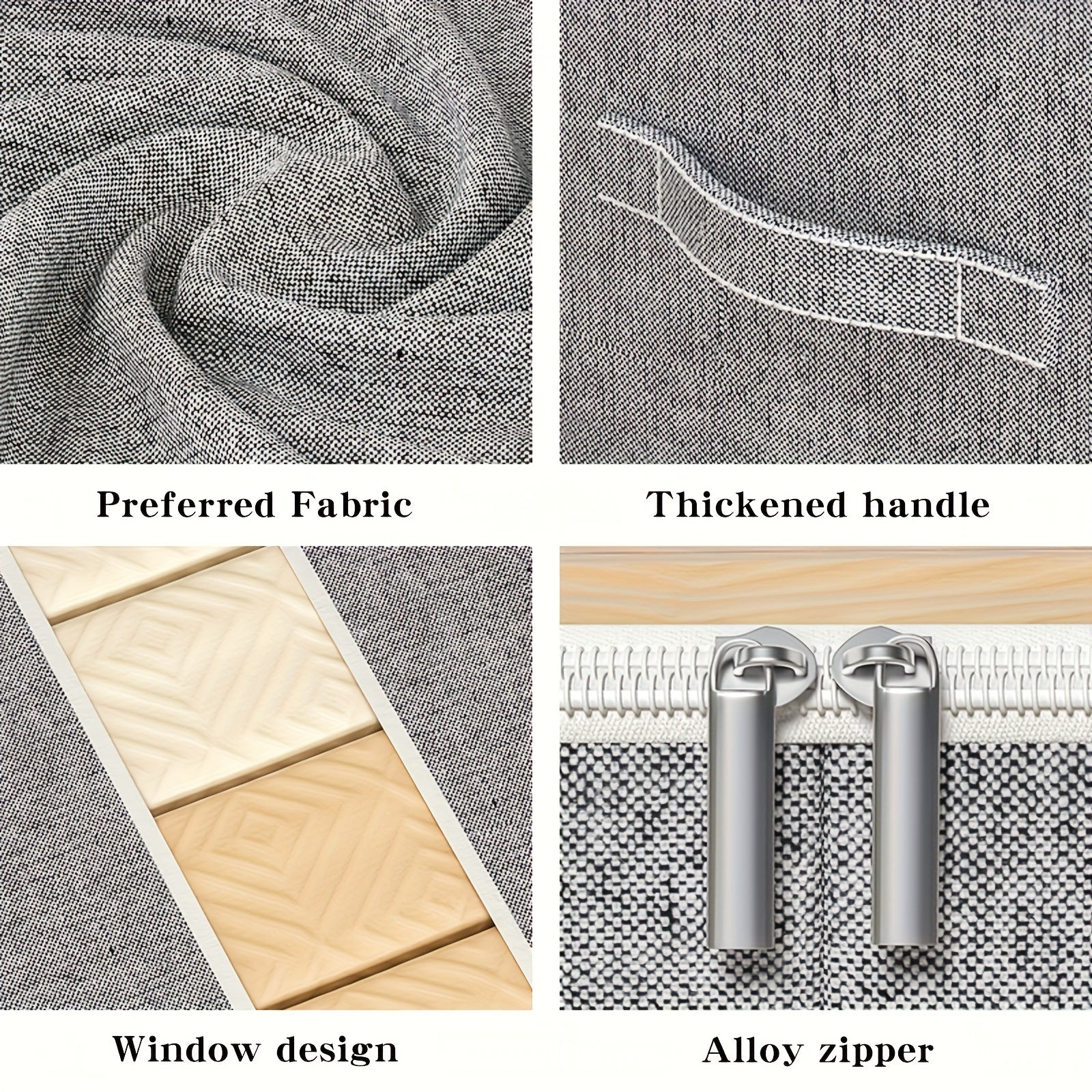 Большая емкость для хранения, сделанная из хлопка и льна, с окном и складным дизайном. Идеально подходит для хранения одеял, одежды и книг.