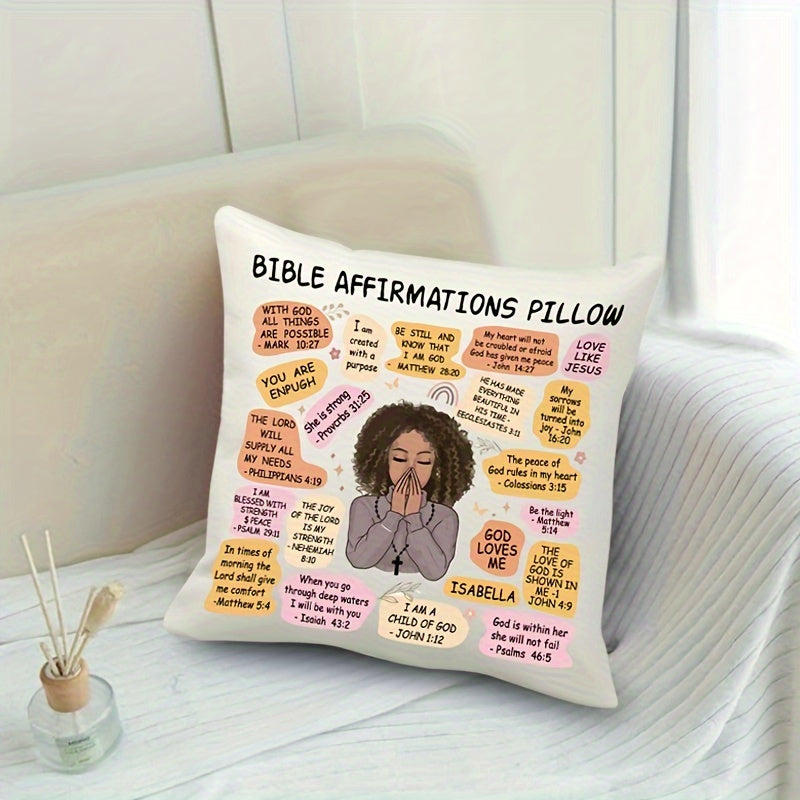 Double-Sided Affirmations Pillow Cover Decorative Cushion for Sofa Bed Chair Car 45cm