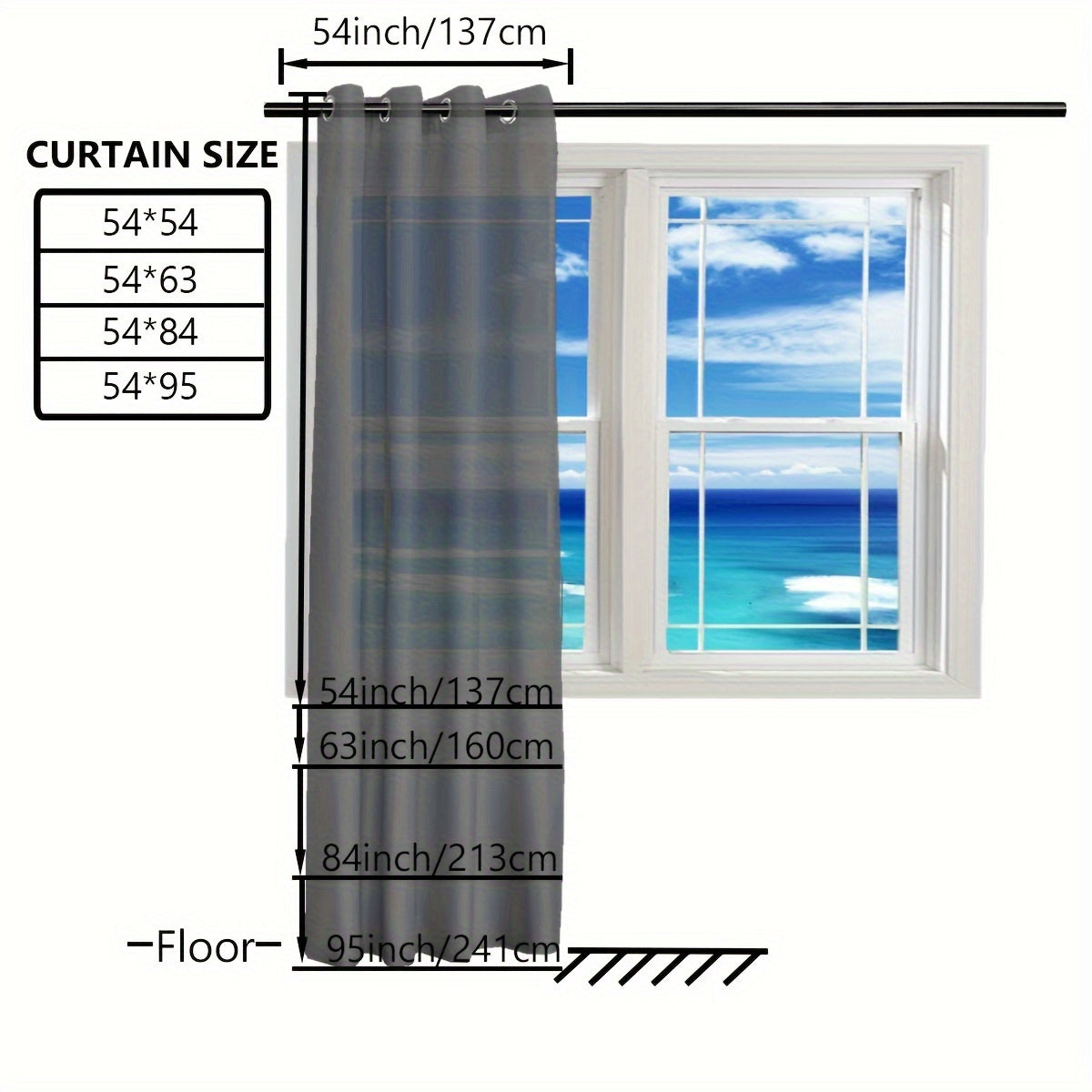 Imitation Silk Rope Curtain for Bedroom and Living Room Single Panel