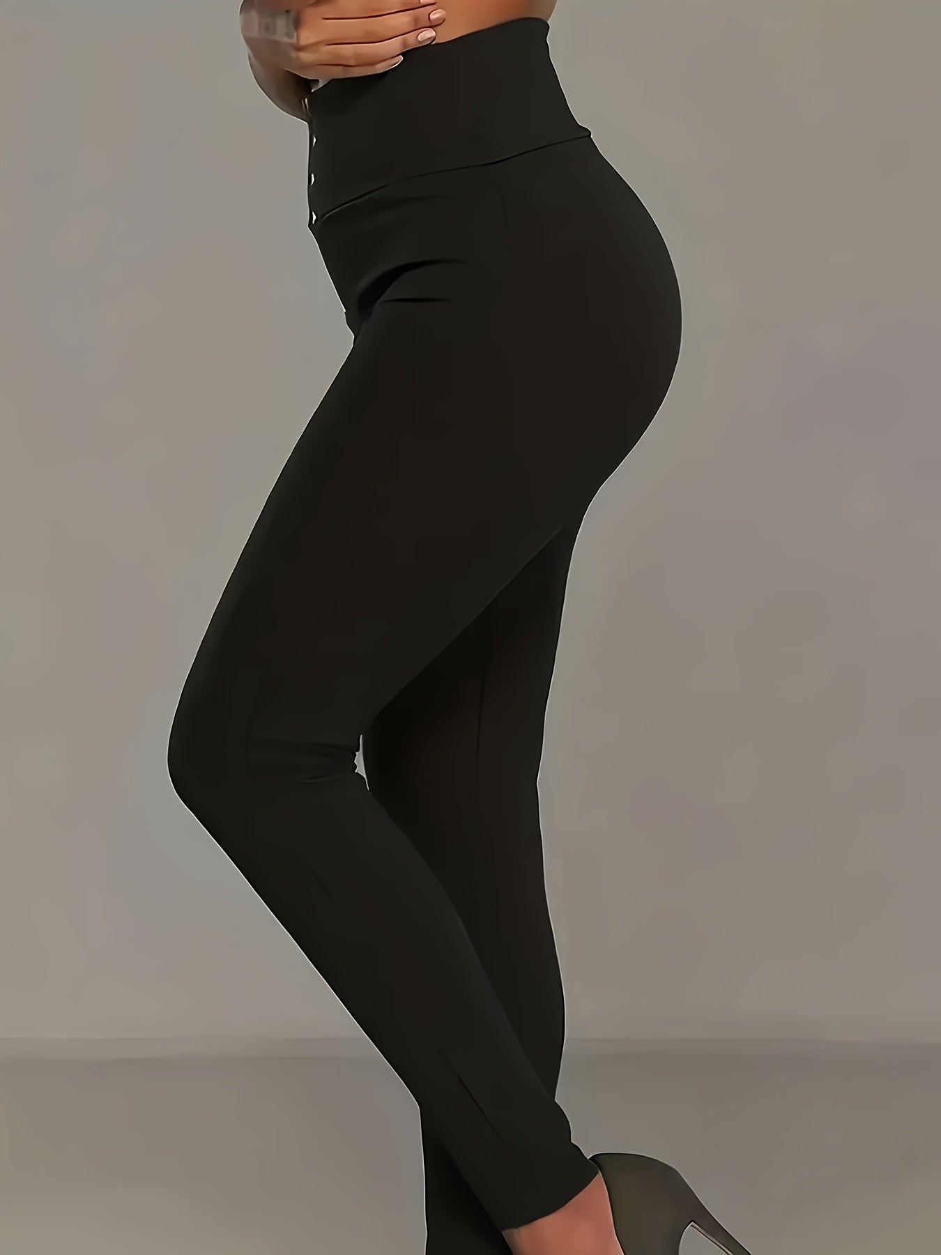 Women's Skinny Pants Polyester Elastane Knit All-Season with Stud Details