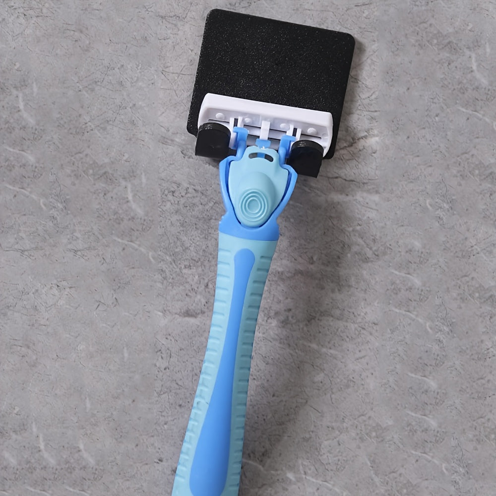 Wall Mounted Shaver Holder Rack Plastic Bathroom Storage for Men and Family