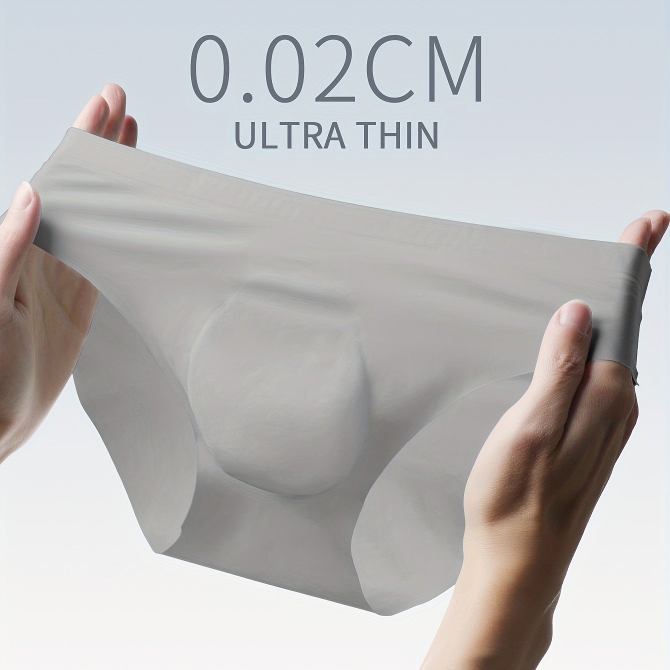 Men's Seamless Breathable Nylon Spandex Briefs with Transparent Crotch