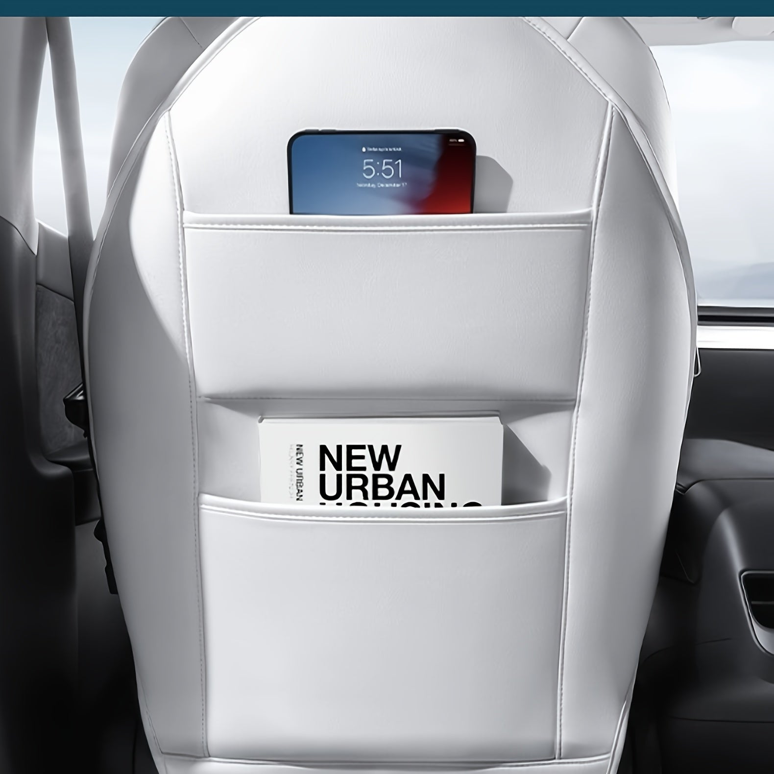 Universal Faux Leather Seat Back Protector Set for SUV Car Backseat Mats