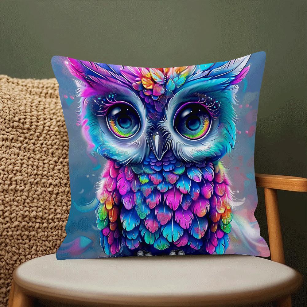 Festive Cushion Cover 45cm Polyester Gold Eagle Decorative Pillow Cover with Zipper