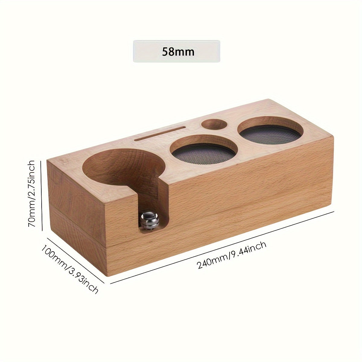 Wood Coffee Tamping Stand 51/58mm in Walnut or Beech for Espresso Accessories