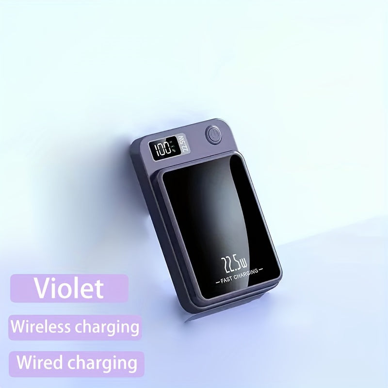 Wireless Power Bank 10000mAh Magnetic Wireless Charger 22.5W PD20W LED Display Compatible with Apple Android Phones