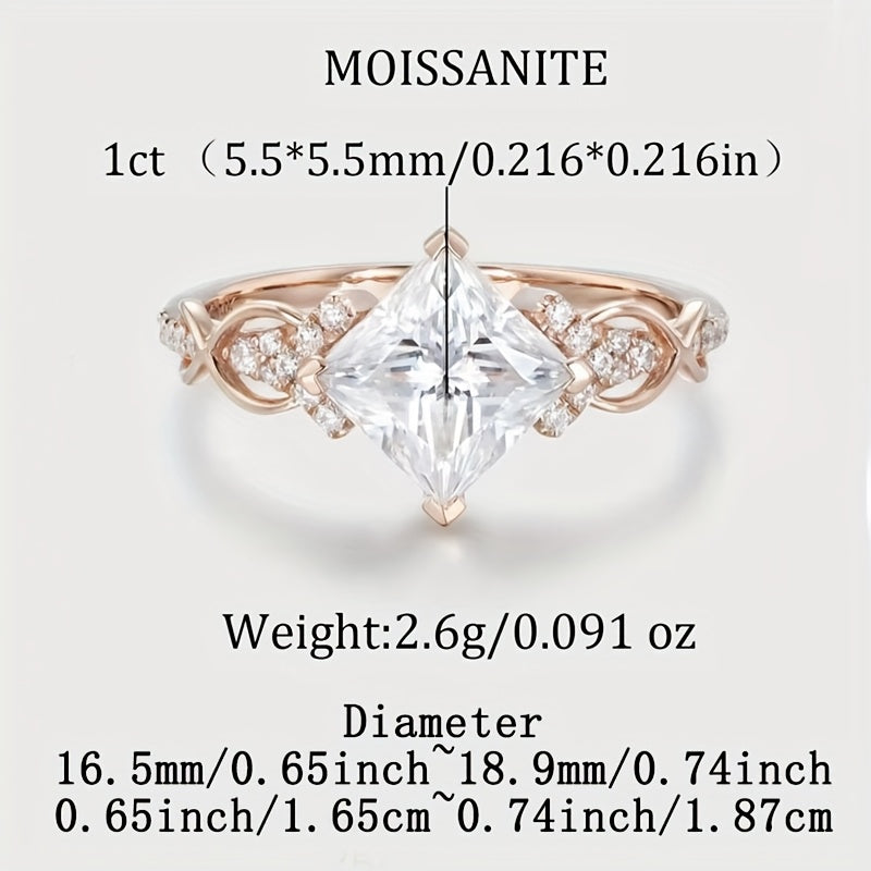 Потрясающее винтажное кольцо с дизайном бесконечности 2ct/1ct Moissanite — изготовлено из гипоаллергенной стерлинговой серебра S925, идеально подходит для женщин на годовщины и День святого Валентина. В комплекте сертификат и роскошная подарочная коробка.