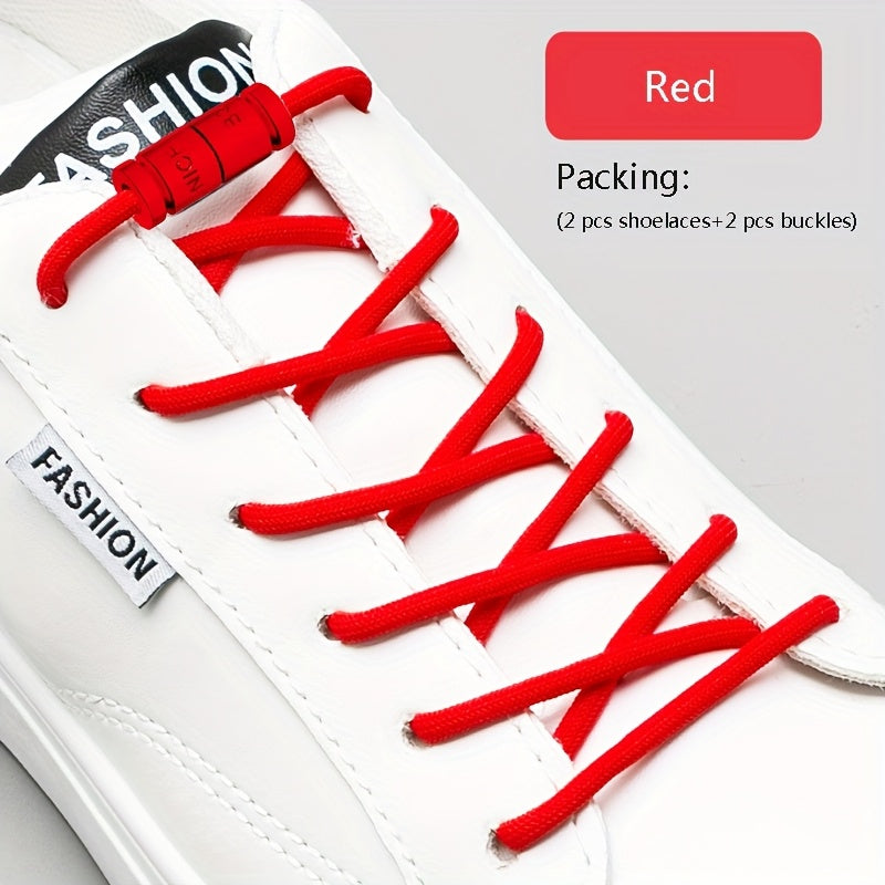 Unisex Elastic Shoe Laces with Buckles for Sports & Casual Shoes