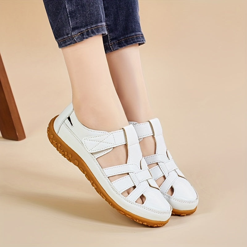 Women's Casual Flat Sandals with Adjustable Straps and TPR Sole