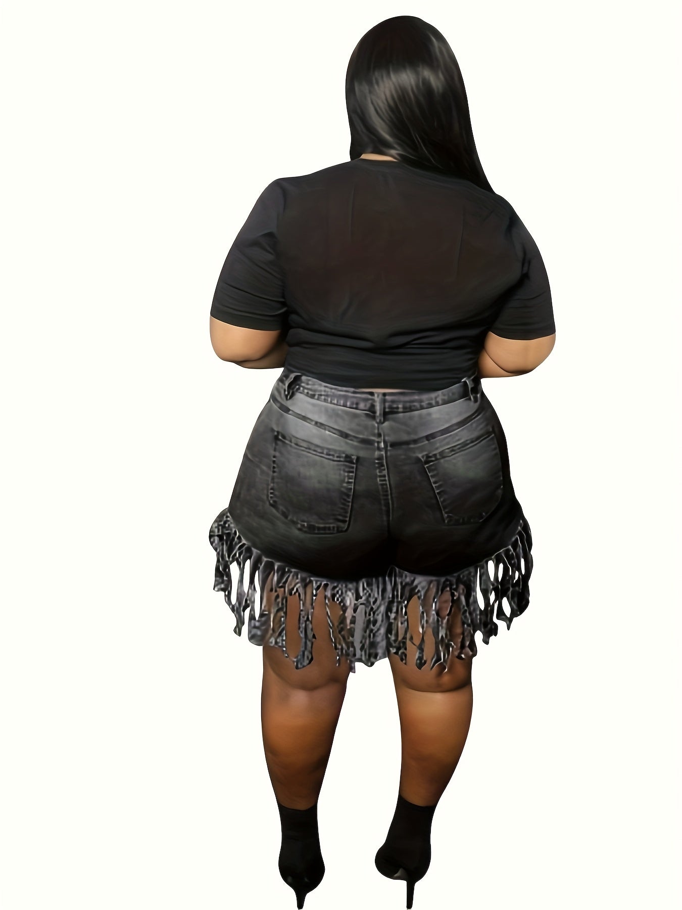 Women’s Stretchy Hip-Hugging Fringe Panties Large Size Washable Straight Leg