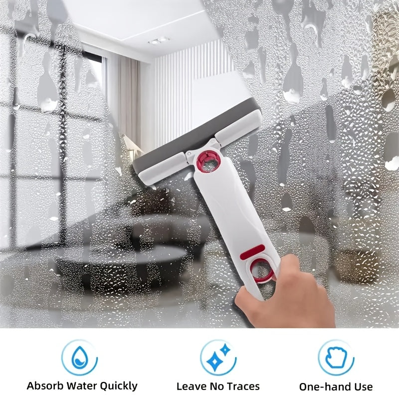 Kichik mop to'plami, 2 ta gubka boshli va shisha squeegee bilan hammom, avtomobil oynalari uchun